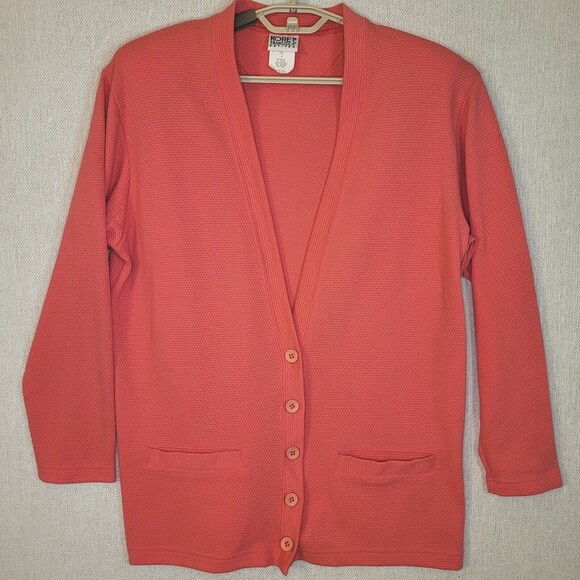 Koret Francisca Petite Cardigan Button Medium Textured Barbie Pink - Picture 1 of 10